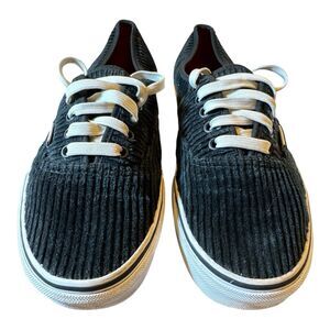 VANS Black Corduroy Lace Up Sneakers Women's 9.5 or Men's Size 8 Back To School